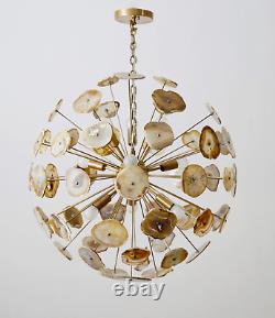 Mid Century Agate Sputnik Chandelier, Modern STELLAR Agate Starburst Chandelier