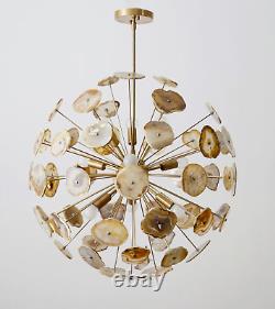 Mid Century Agate Sputnik Chandelier, Modern STELLAR Agate Starburst Chandelier