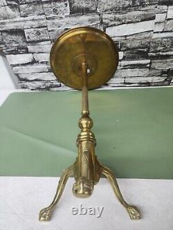 Mid-Century Brass Tripod Ball and Claw Martini Table