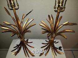 Mid-Century Hollywood Regency Frederick Cooper Wheat Sheaf Lamps