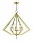 Mid Century Modern Traditional Eight Light Chandelier Polished Brass Antique