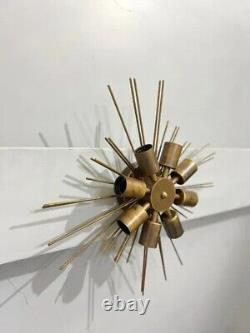 Minimalist 8 Light Sputnik Light Wall Light Antique Brass Mid Century