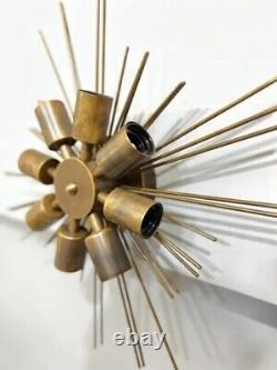 Minimalist 8 Light Sputnik Light Wall Light Antique Brass Mid Century