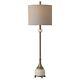 Natania 1 Light Buffet Lamp Polished White Marble/antique Brass Finish With