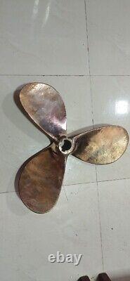 Nautical Old Vintage Ship Salvage Maritime Brass Polished Antique Fan propeller