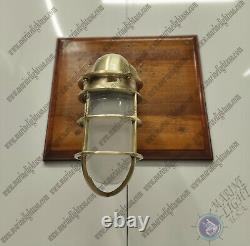 Nautical Ship Antique Brass Swan Polish Wall Light with White Glass Lot of 2