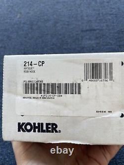 New KOHLER Polished Chrome ANTIQUE ROBE HOOK 214-CP factory sealed