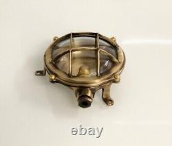 New Nautical Marine Small Round Cast Brass Ceiling light Antique Polish 1 Pcs