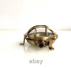 New Nautical Marine Small Round Cast Brass Ceiling light Antique Polish 1 Pcs