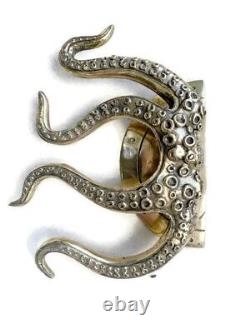 OCTOPUS Solid 100% Brass hollow hand POLISHED Door PULL HANDLE 9 high aged B