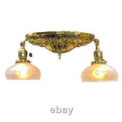 One of Two Polished Brass Pan Two Light #2446