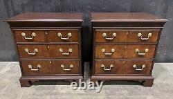 PAIR Hickory Chair James River Plantation 3 Drawer Mahogany Chests/Stands Mint
