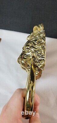 P. E. Guerin Lion Head Door Knocker In Polished Brass
