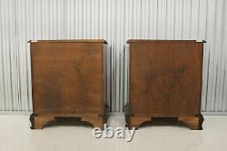 Pair Harden Solid Cherry Chippendale Style Tall Bedside Chests