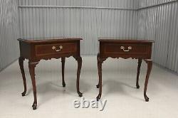 Pair Hickory American Masterpiece Collection Mahogany End Tables