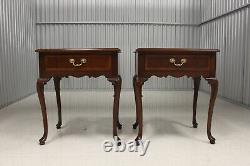 Pair Hickory American Masterpiece Collection Mahogany End Tables