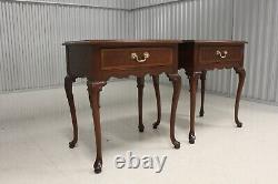 Pair Hickory American Masterpiece Collection Mahogany End Tables