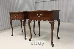 Pair Hickory American Masterpiece Collection Mahogany End Tables