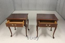 Pair Hickory American Masterpiece Collection Mahogany End Tables