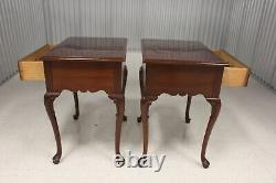 Pair Hickory American Masterpiece Collection Mahogany End Tables