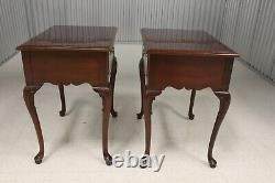 Pair Hickory American Masterpiece Collection Mahogany End Tables