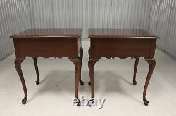 Pair Hickory American Masterpiece Collection Mahogany End Tables