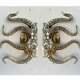 Pair Octopus Solid 100% Brass Hand Polished Door Pull Handle 9 High Aged B