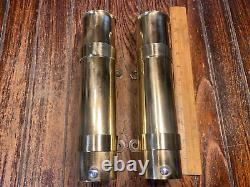 Pair Of Vintage Polished Brass Rod Holders