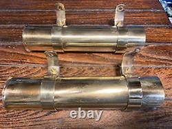 Pair Of Vintage Polished Brass Rod Holders