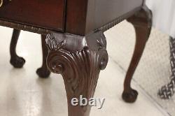 Pair Thomasville Chippendale Flame Mahogany Ball & Claw End Tables