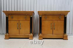 Pair Thomasville Grand Classics Biedermeier Maple Nightstands