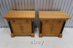 Pair Thomasville Grand Classics Biedermeier Maple Nightstands