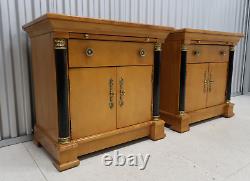 Pair Thomasville Grand Classics Biedermeier Maple Nightstands