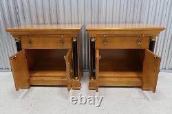 Pair Thomasville Grand Classics Biedermeier Maple Nightstands