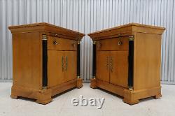 Pair Thomasville Grand Classics Biedermeier Maple Nightstands