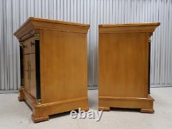 Pair Thomasville Grand Classics Biedermeier Maple Nightstands