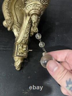 Pair antique polished Brass candle wall Fixture sconces 5M