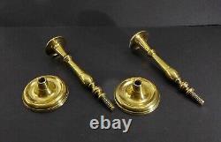 Pair of Antique Brass Shabbat (Sabbath) candlesticks Poland Judaica