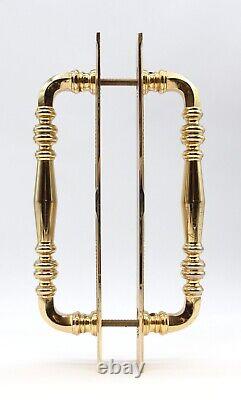 Pair of Modern Polished Brass Double Sided Door Pulls