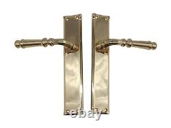 Pair of Traditional Polished Brass Lever Door Knob Pulls