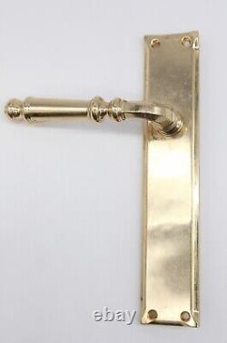 Pair of Traditional Polished Brass Lever Door Knob Pulls