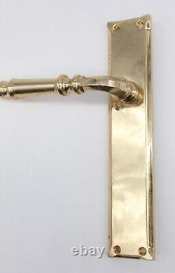 Pair of Traditional Polished Brass Lever Door Knob Pulls