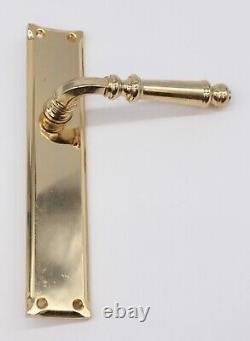 Pair of Traditional Polished Brass Lever Door Knob Pulls