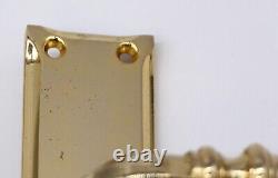 Pair of Traditional Polished Brass Lever Door Knob Pulls