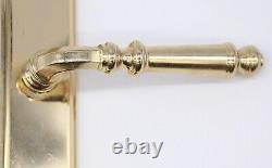 Pair of Traditional Polished Brass Lever Door Knob Pulls