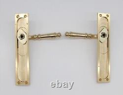 Pair of Traditional Polished Brass Lever Door Knob Pulls