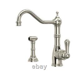 Perrin & Rowe Rohl U. 4746PN-2 Edwardian Kitchen Faucet Spray Polished Nickel New