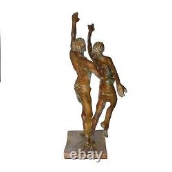 Polished Antique Brass Finish Dancing Couple Statue For HOme Decor item