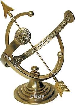 Polished Brass 12-Inch Diameter Armillary Sundial
