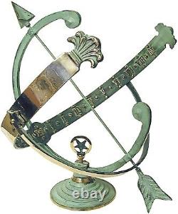 Polished Brass 18-Inch Diameter Armillary Sundial